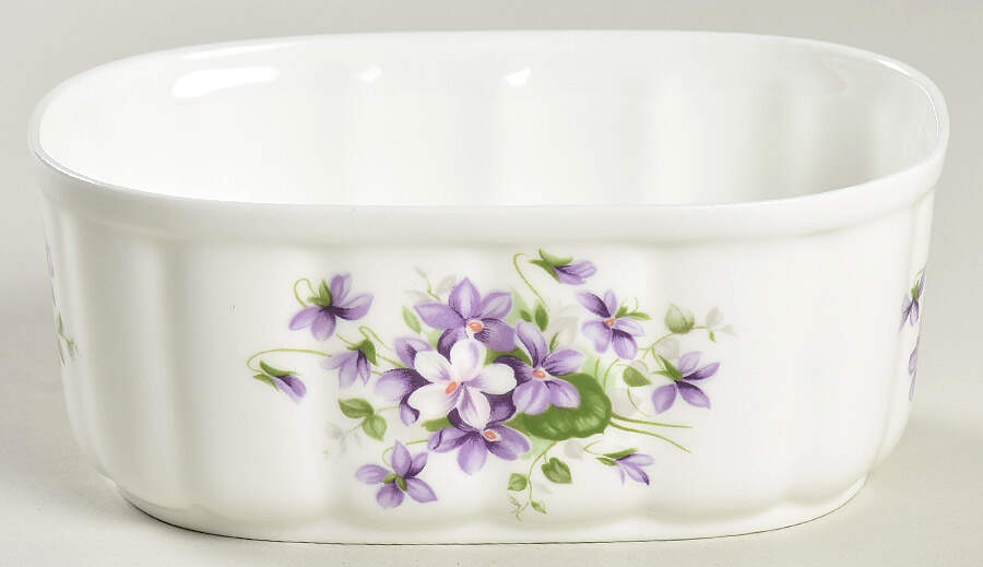 Wild Violets Butter Box No Lid by John  Aynsley & Sons-1