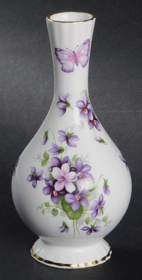 Wild Violets 6" Bud Vase Globe by John  Aynsley & Sons-1