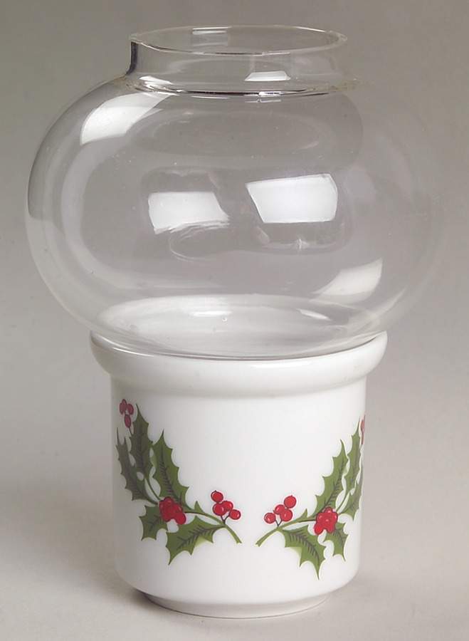 Christmas Holly (Porcelain) Mini Lite Votive with Glass Globe by All the Trimmings-1
