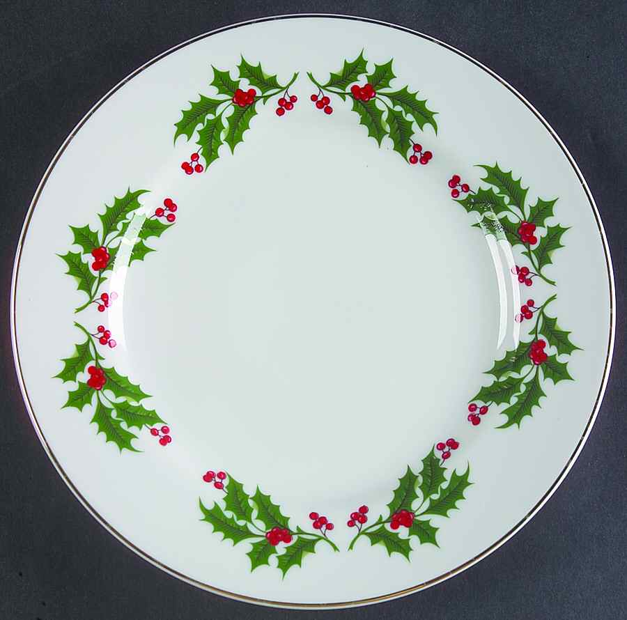 Christmas Holly (Porcelain) Salad Plate by All the Trimmings-1
