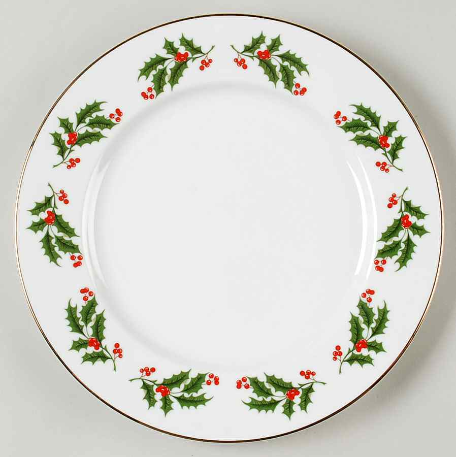 Christmas Holly (Porcelain) Dinner Plate by All the Trimmings-1