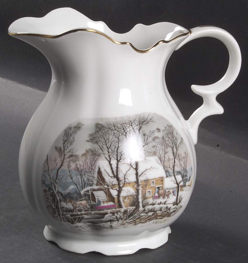 Currier & Ives (Scalloped) 32 Oz Pitcher by Avon-1
