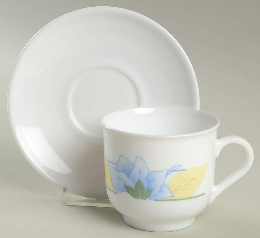 Flo Footed Cup & Saucer Set by Arcopal-1