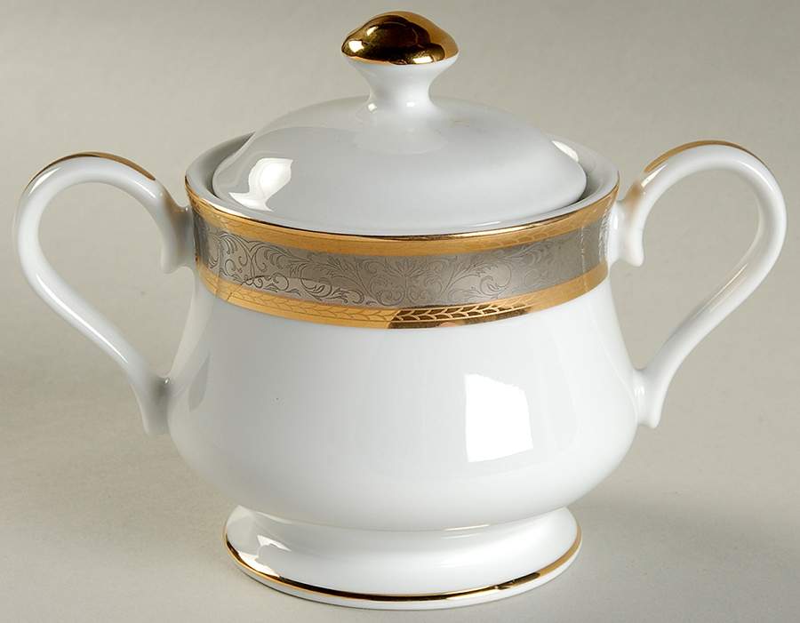 Buckingham (5033, Wide Encrusted Band) Sugar Bowl & Lid by American Atelier-1