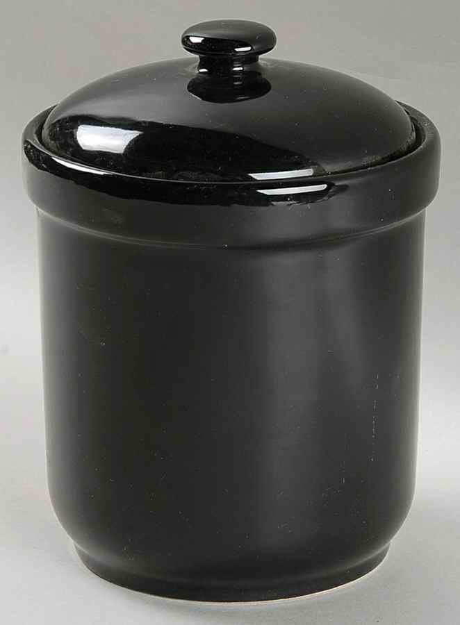 Black Small Canister & Lid by Alacarte-1
