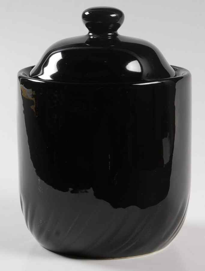 Black Medium Canister & Lid by Alacarte-1