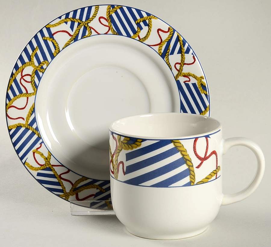 Anchor Flat Cup & Saucer Set by American Atelier-1