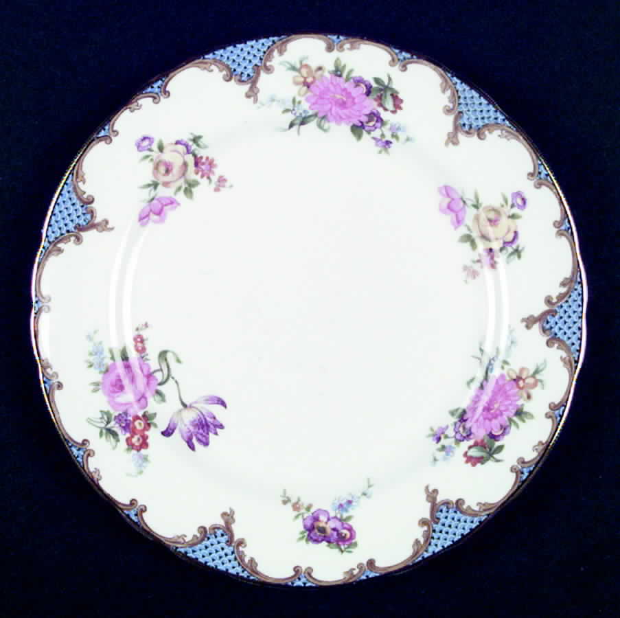 Wilton Blue (Heavy Gold) Luncheon Plate by John  Aynsley & Sons-1