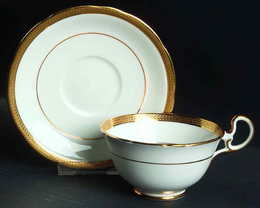 Elizabeth (Scalloped, Verge Line) Footed Cup & Saucer Set by John  Aynsley & Sons-1