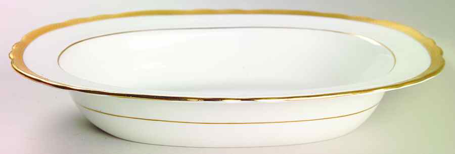 Elizabeth (Scalloped, Verge Line) 10" Oval Vegetable Bowl by John  Aynsley & Sons-1