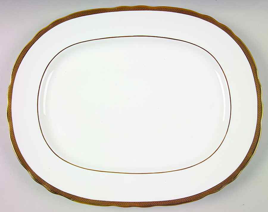 Elizabeth (Scalloped, Verge Line) 15" Oval Serving Platter by John  Aynsley & Sons-1