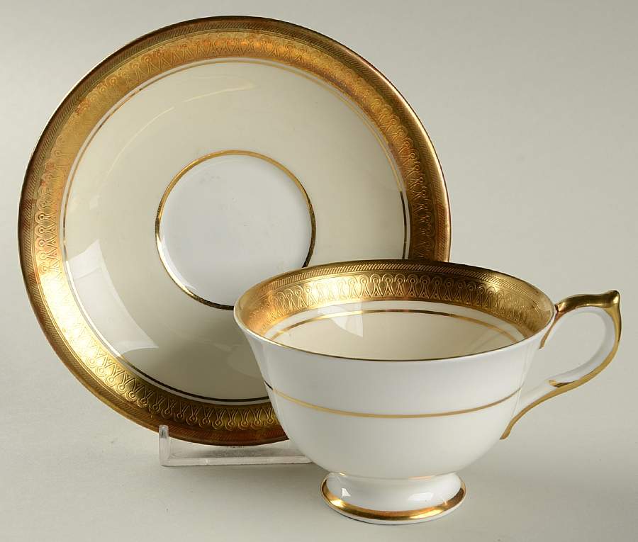 Sandringham (Smooth) Footed Cup & Saucer Set by John  Aynsley & Sons-1