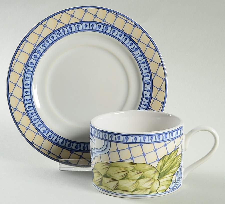 Le Verdure Flat Cup & Saucer Set by American Atelier-1