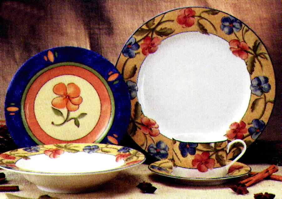 Floral Spice Dinner Plate by American Atelier-1