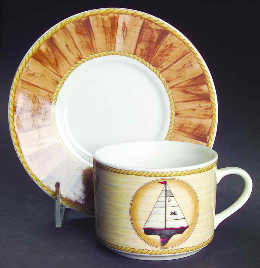 Chesapeake Flat Cup & Saucer Set by American Atelier-1