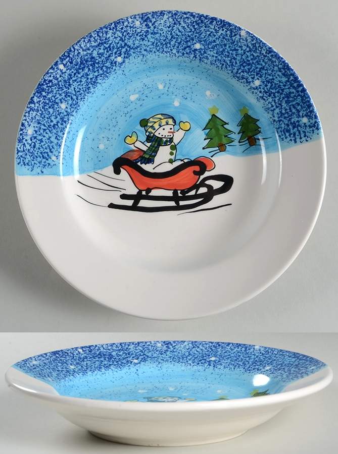 Snowman Rim Soup Bowl by American Atelier-1