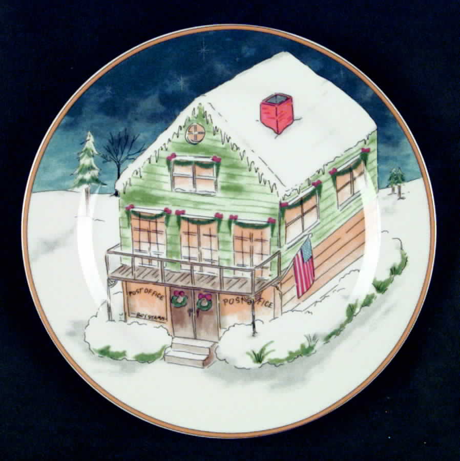 Winter Village Salad/Dessert Plate by American Atelier-1
