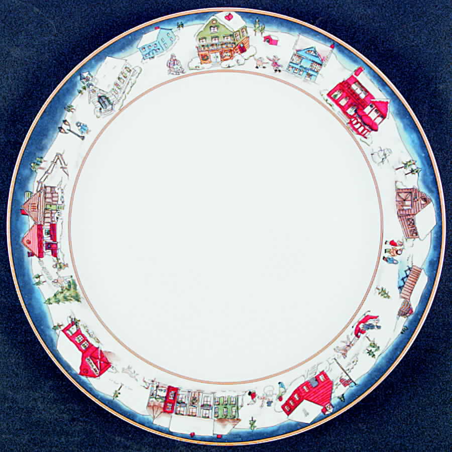 Winter Village Dinner Plate by American Atelier-1