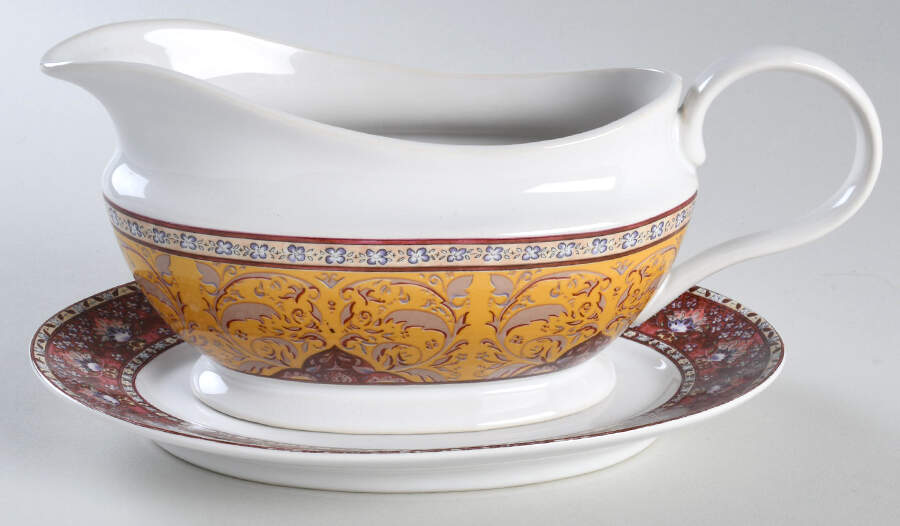 Bombay Gravy Boat & Underplate by American Atelier-1