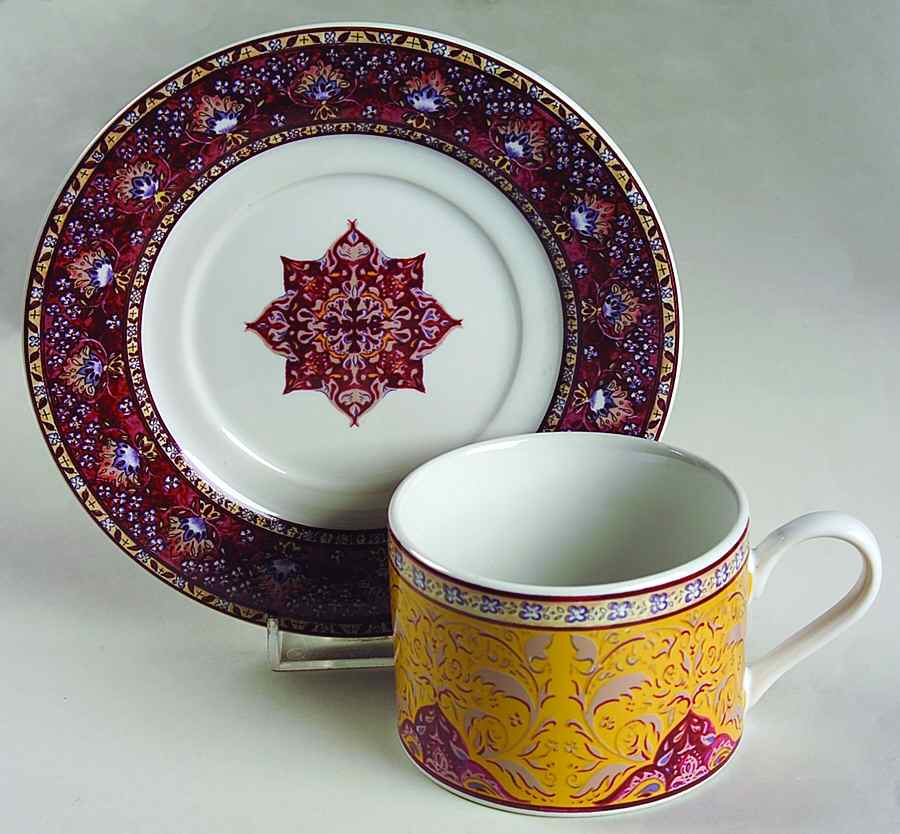 Bombay Flat Cup & Saucer Set by American Atelier-1