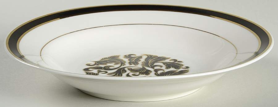 Courtyard Black Rim Soup Bowl by American Atelier-1