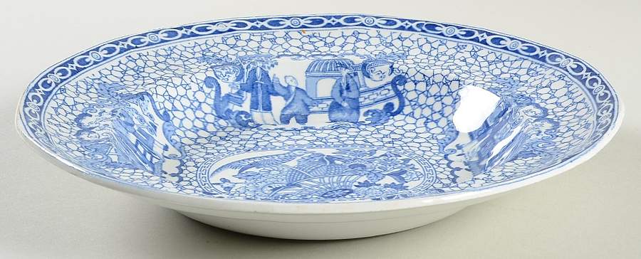 Chinese Bird Large Rim Soup Bowl by Adams China-1