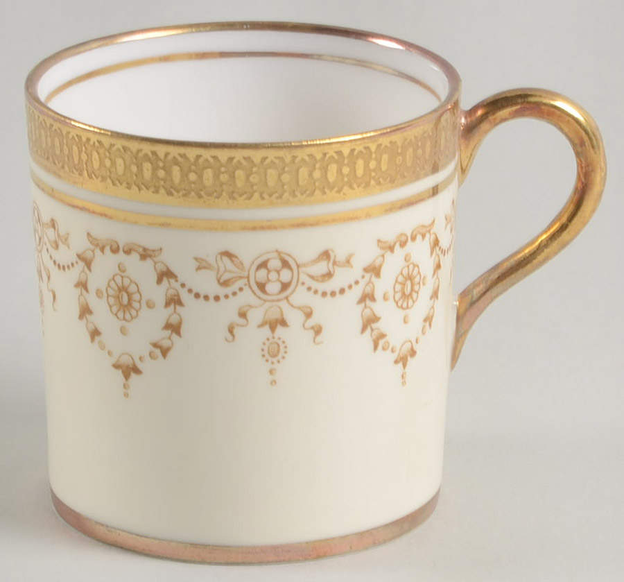 Gold Dowery Flat Demitasse Cup by John  Aynsley & Sons-1