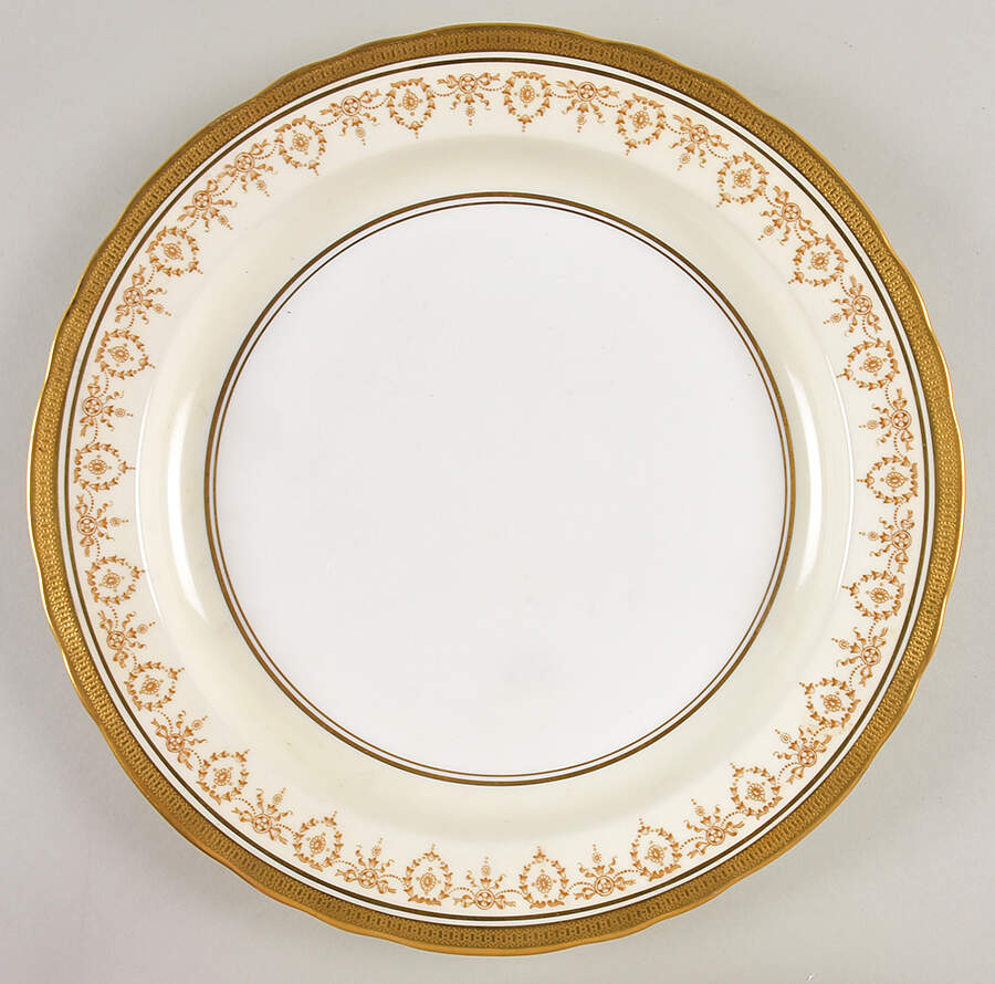 Gold Dowery 12" Chop Plate (Round Platter) by John  Aynsley & Sons-1