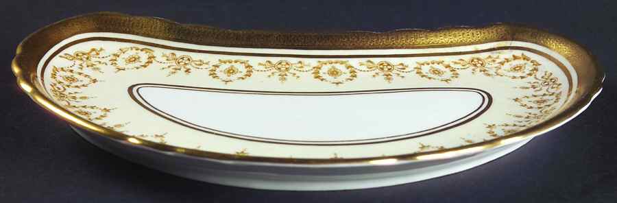 Gold Dowery Crescent Salad Plate by John  Aynsley & Sons-1