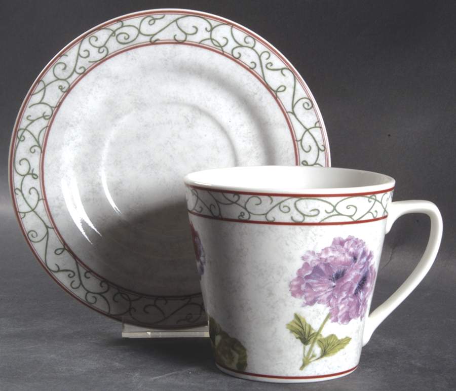 Floral Vine Flat Cup & Saucer Set by American Atelier-1