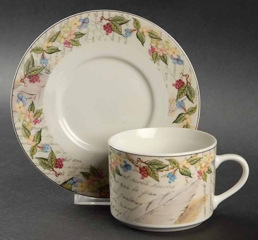 Morning Song Flat Cup & Saucer Set by American Atelier-1