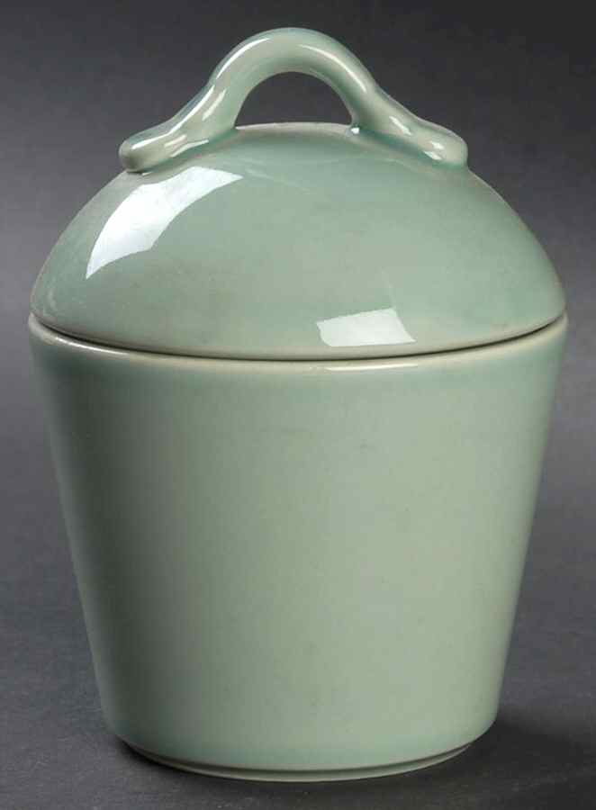 Sculptura Celadon Sugar Bowl & Lid by Arita-1