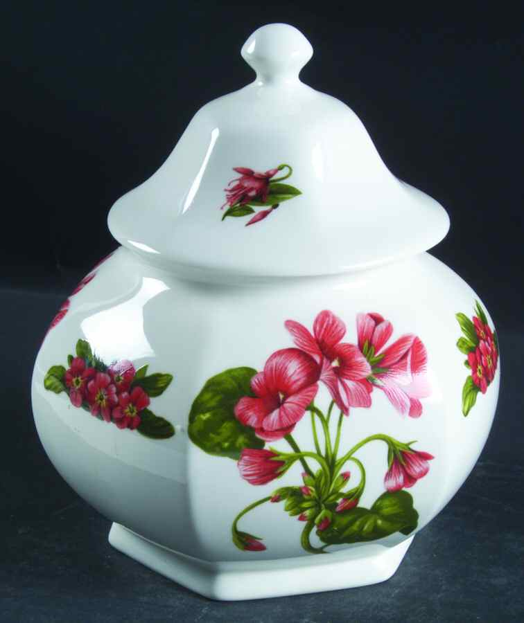 Chelsea Flowers Covered Caddy Hexagonal Large by John  Aynsley & Sons-1