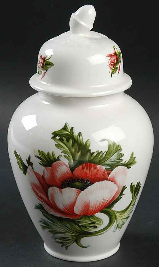 Chelsea Flowers Small Oak Vase & Lid by John  Aynsley & Sons-1