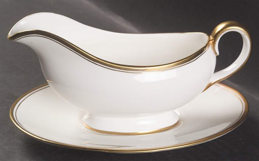 Corona Gold Gravy Boat & Underplate by John  Aynsley & Sons-1