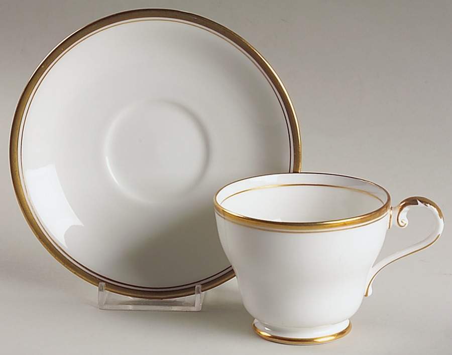 Corona Gold Footed Cup & Saucer Set by John  Aynsley & Sons-1