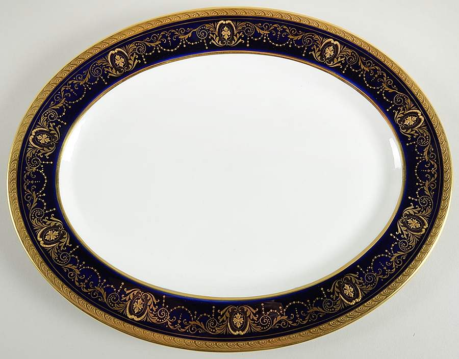 Marlborough Cobalt 15" Oval Serving Platter by John  Aynsley & Sons-1
