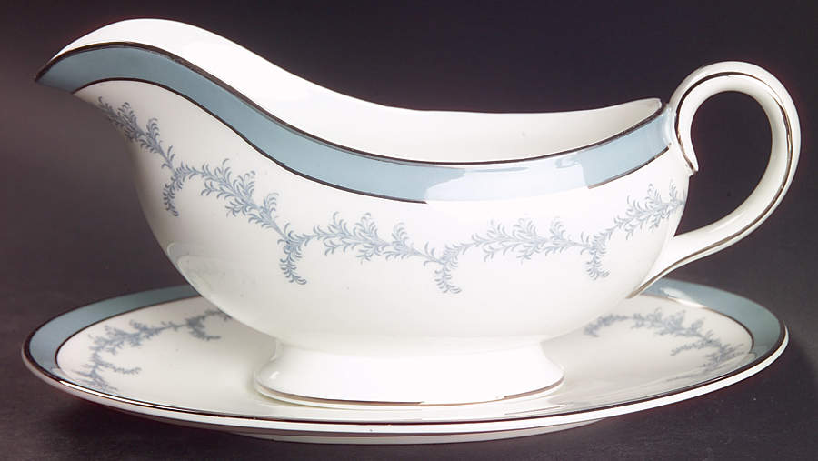 Kenmore (Smooth) Gravy Boat & Underplate by John  Aynsley & Sons-1