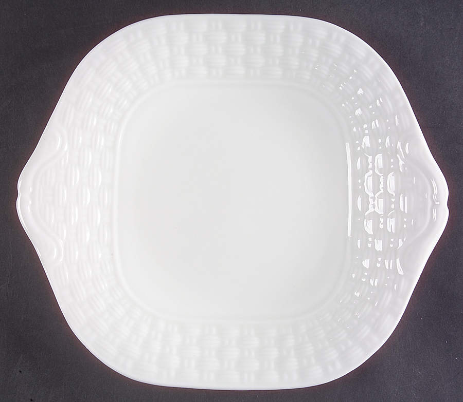 Belleek Basketweave Handled Cake Plate by John  Aynsley & Sons-1