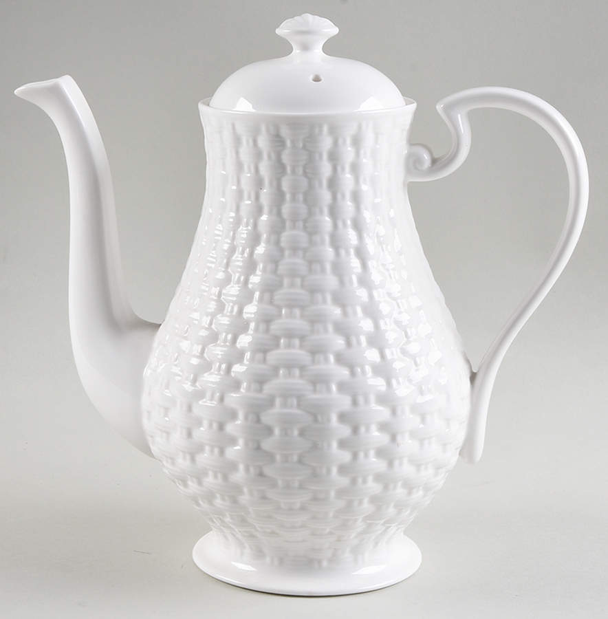 Belleek Basketweave Coffee Pot & Lid by John  Aynsley & Sons-1