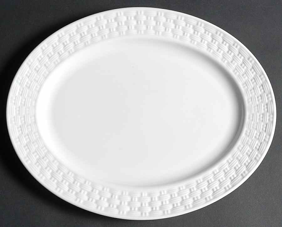 Belleek Basketweave 13" Oval Serving Platter by John  Aynsley & Sons-1