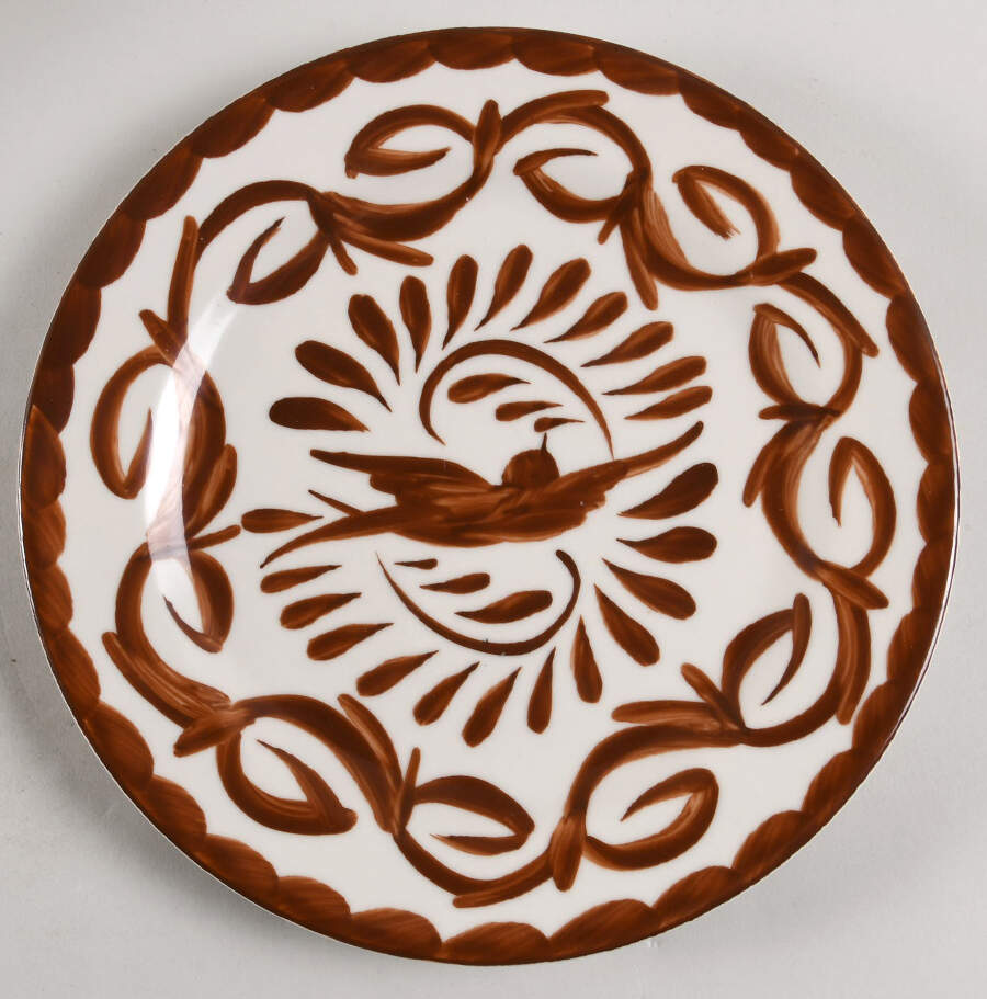 Puebla Brown Luncheon Plate by Anfora (Mexico)-1