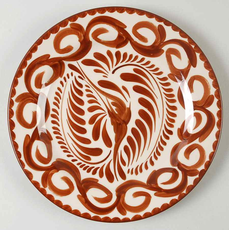 Puebla Brown Luncheon Plate by Anfora (Mexico)-1