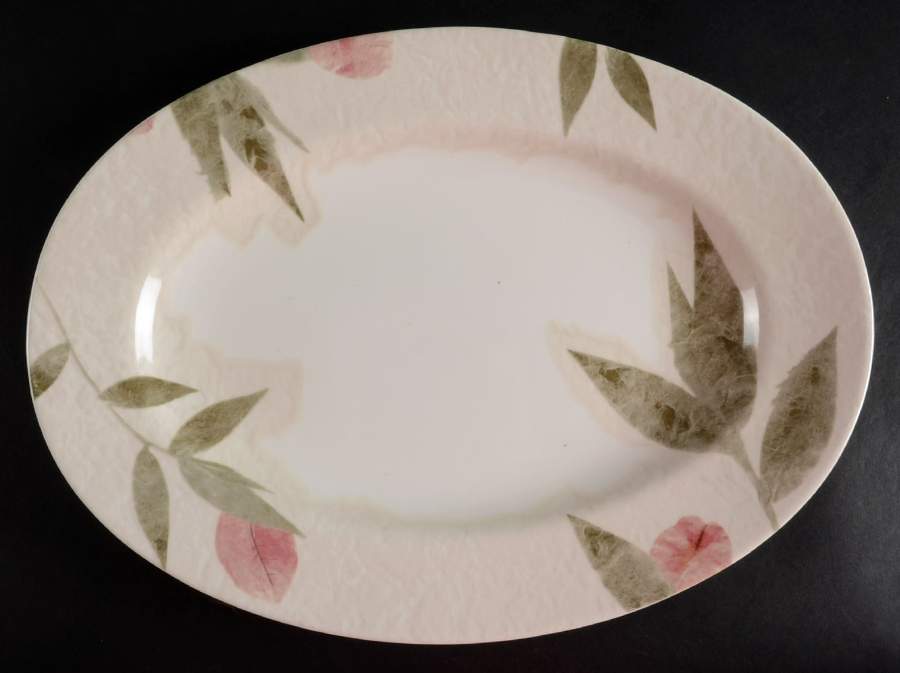 Paper Rose 14" Oval Serving Platter by 222 Fifth (PTS)-1