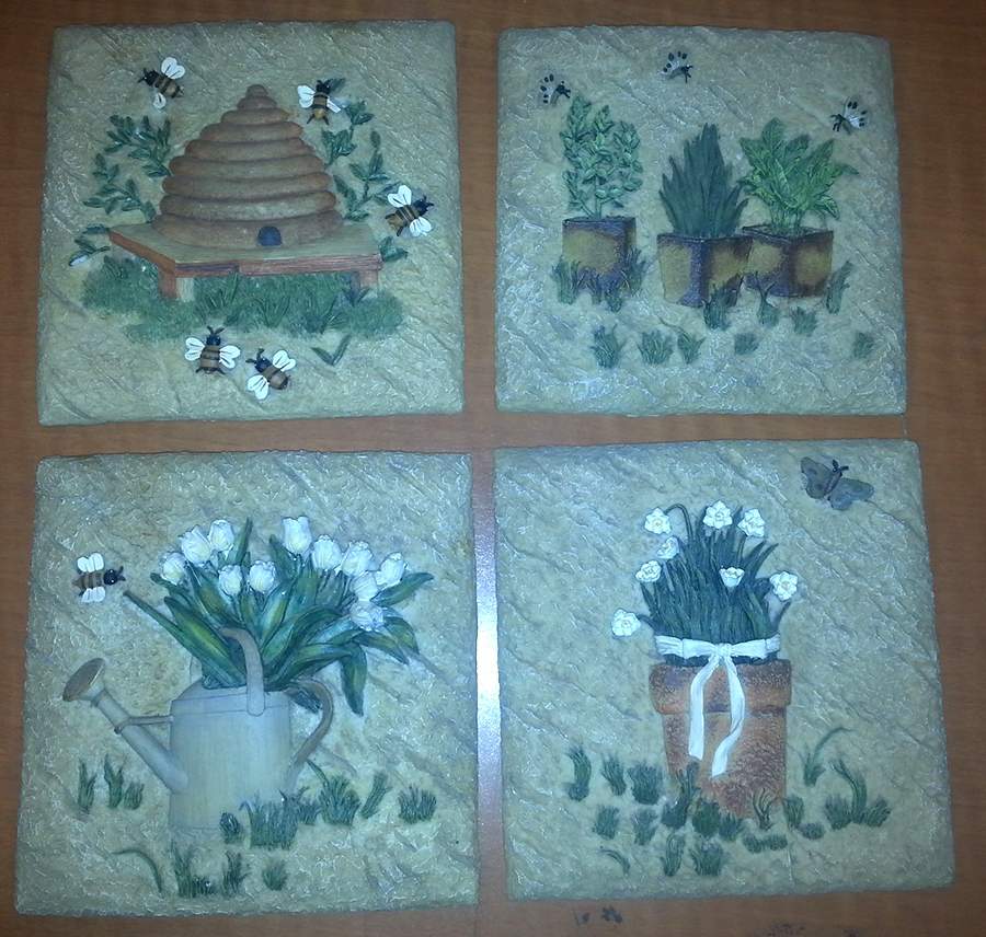Cheri's Garden 5" Wall Tile by 222 Fifth (PTS)-1