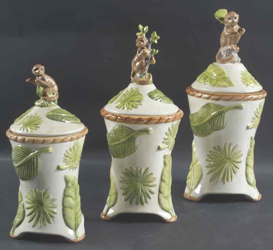 Monkey (3 Piece) Canister Set (Box Set) by American Atelier-1