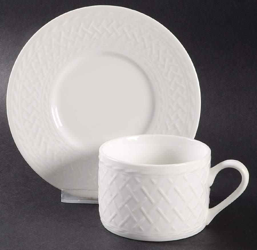 Rattan Flat Cup & Saucer Set by Apropos-1