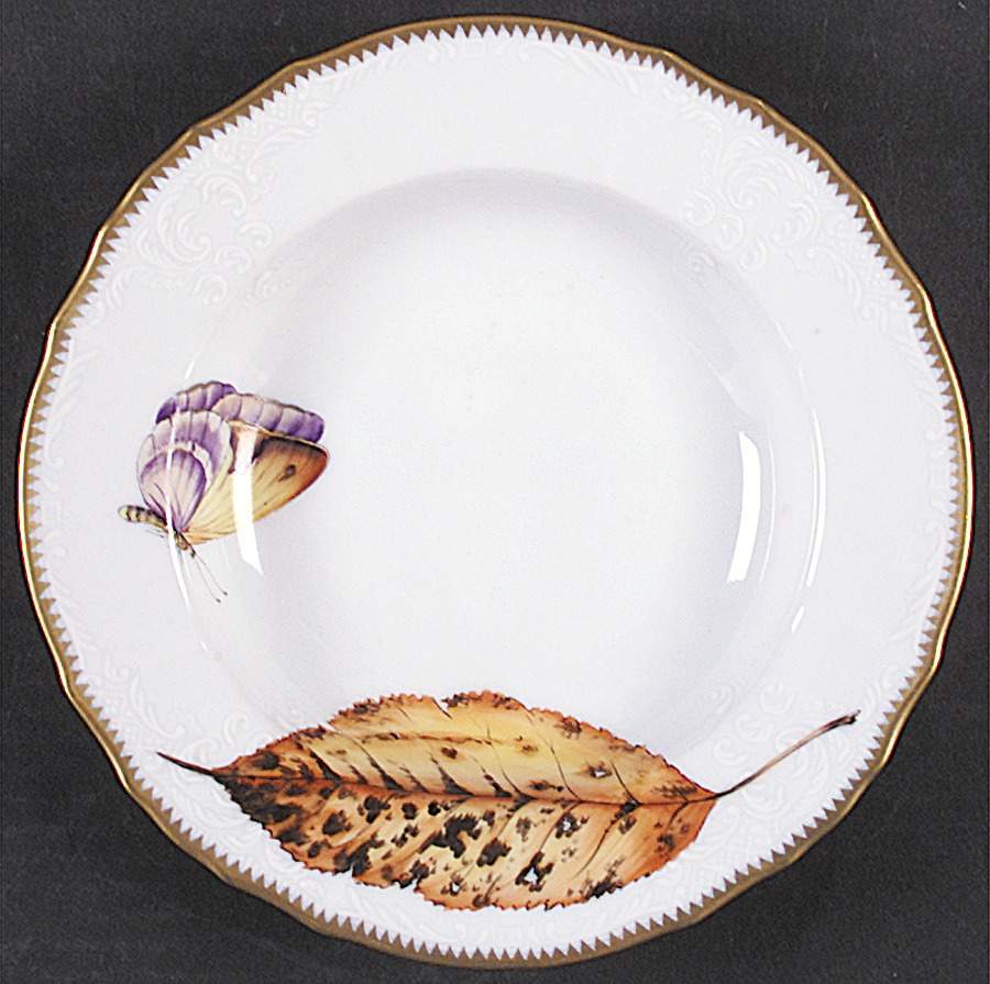 Forest Leaf Large Rim Soup Bowl by Anna Weatherley-1