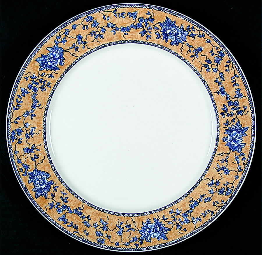 English Toile Blue Dinner Plate by American Atelier-1
