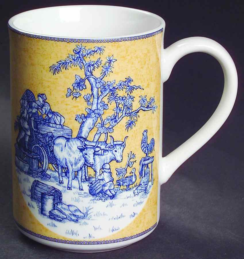 English Toile Blue Mug by American Atelier-1